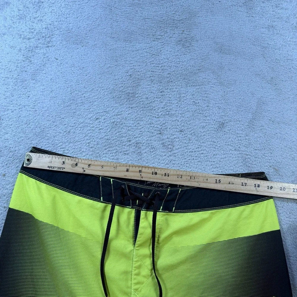 Fox Racing Board Shorts Men 36 Yellow Performance Stretch Drawstring Hybrid Swim